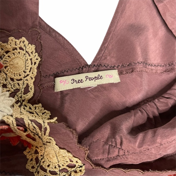 Free People 100%Silk Crochet Tank Blouse app s - Picture 5 of 14